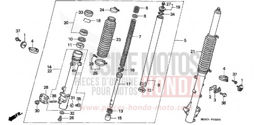 GABEL, VORNE XRV650K de 1989